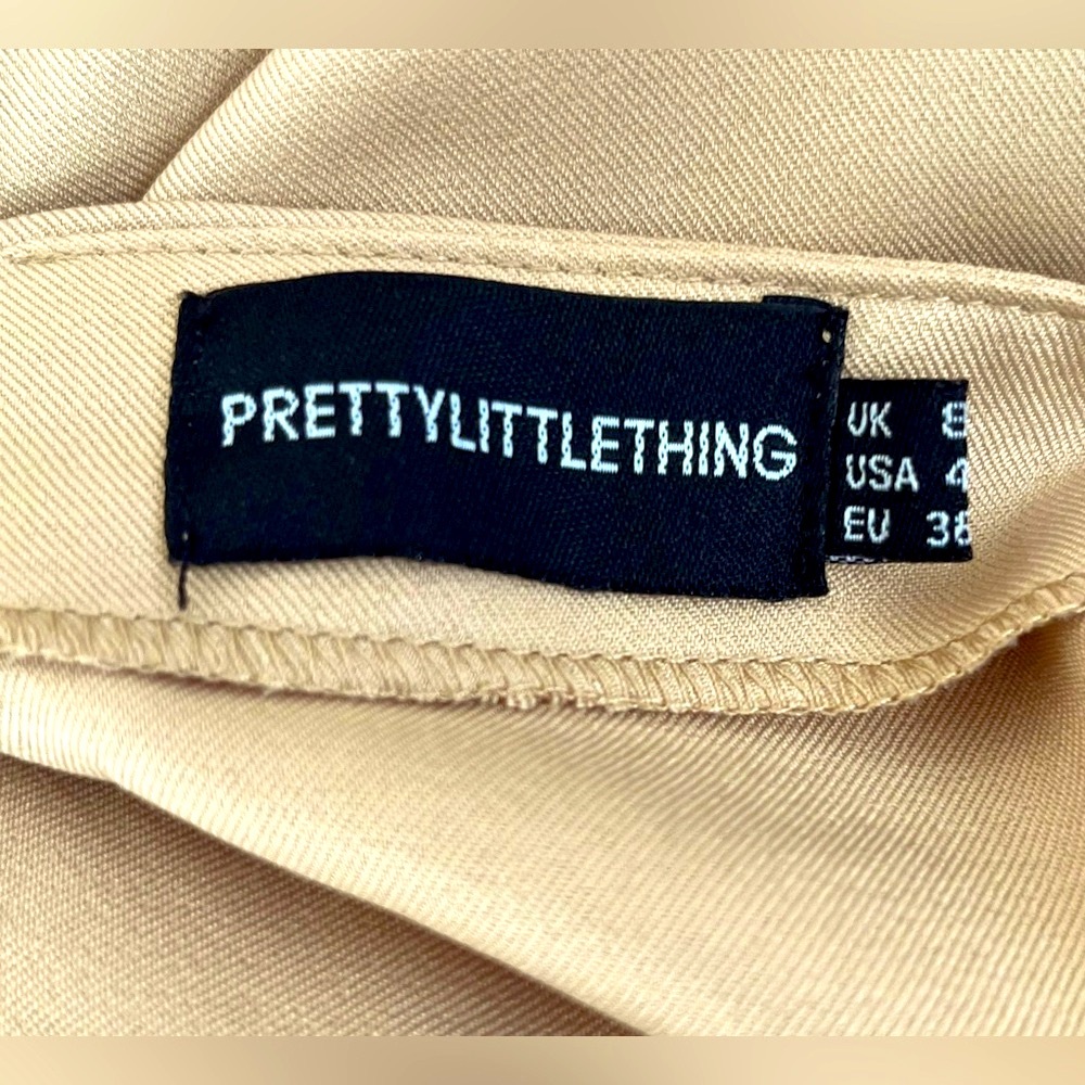 NWT PRETTY LITTLE THING Ruched Side Midi Skirt. COLOR: Natural. SIZE: (U… - Picture 6 of 10
